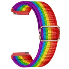 სმარტ საათის სამაჯური For Samsung Galaxy Watch6 Classic 47mm 43mm Watch Strap 20mm Adjustable Nylon Wrist Band - Rainbow