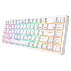 კლავიატურა Royal Kludge RK G68 RGB Mechanical Keyboard, Red switch, Hot Swappable, Wireless, USB Type-C, 2.4 GHz, Bluetooth, White, 3 image