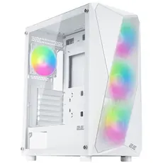 კომპიუტერის ქეისი 2E GAMING PC case Aruba G3313W, without PSU, 1xUSB3.0, 2xUSB2.0, 5x120mm ARGB, VGA 330mm, LCS ready, HUB, TG Side Panel, ATX, white
