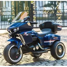 ბავშვის ელექტრო მოტოციკლი 9199BLU ტყავის სავარძლითა და კაუჩუკის საბურავებით, 3 image