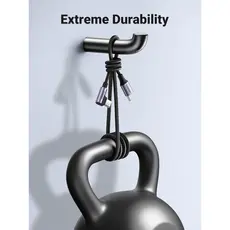 USB კაბელი UGREEN US255 (50123), 60W, Type-C to Angled Type-C Round, 1m, Grey, 5 image