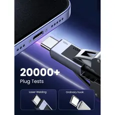 USB კაბელი UGREEN L512 (45065), 100W, Type-C to Type-C PD Fast Charging Cable, 3m, Space Gray, 3 image