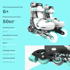 როლიკები Neon Scates Combo, size 30-33, grey-teal, 6 image