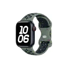 სმარტ საათის სამაჯური TVC KALEBOL Color Dots Silicone Strap for Apple Watch Series 10 9 8 7 SE 6 5 4 3 2 1 42mm 41mm 40mm 38mm Butterfly Buckle Band - Army Green