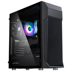 ქეისი Zalman PC case Z1 Plus without PSU, 2xUSB3.0, 1xUSB2.0, 3x120mm, VGA 385mm, LCS ready, TG Side Panel, ATX, black, 3 image