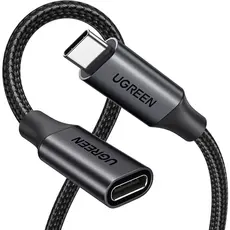 USB ადაპტერი UGREEN US372 (45191), 100W, Type-C Extension Cable, 1m, Black, 2 image