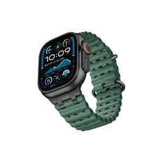 სმარტ საათის სამაჯური TVC Ocean Watch Strap for Apple Watch Series 10 Ultra 9 8 7 SE 6 5 4 3 2 1 46mm 49mm 45mm 44mm 42mm Silicone Band - Green+Black Buckle, 3 image