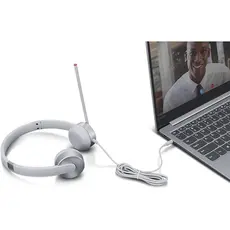 ყურსასმენი Lenovo GXD1E71386 100 Stereo Analog, Headset, Wired, 3.5mm, Silver, 6 image