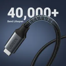 USB ადაპტერი UGREEN US372 (45172), 100W, Type-C Extension Cable, 0.5m, Black, 3 image