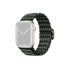 სმარტ საათის სამაჯური TVC Apple Watch Series 10 42mm / 9 8 7 41mm / SE (2023) SE (2022) SE 6 5 4 40mm / 3 2 1 38mm Watch Band Braided Nylon Strap - W-Shape Black+Green, 3 image