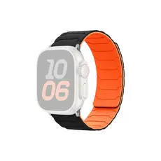 სმარტ საათის სამაჯური TVC Silicone Strap for Apple Watch Series 10 Ultra 9 8 7 SE 6 5 4 3 2 1 46mm 49mm 45mm 44mm 42mm Magnetic Band - Black+Orange, 3 image