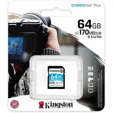 მეხსიერების ბარათი Kingston SDG3/64GB 64GB SDXC C10 UHS-I U3 R170/W70MB/s Canvas Go Plus, 3 image