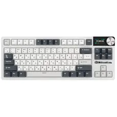 კლავიატურა Royal Kludge RK S85 RGB Mechanical Keyboard, Cloud Switch, Hot Swappable, Wireless, Type-C, Bluetooth, 2.4GHz, White Night