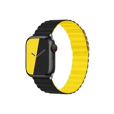 სმარტ საათის სამაჯური TVC KALEBOL Magnetic Watch Band for Apple Watch Series 10 9 8 7 SE 6 5 4 3 2 1 42mm 41mm 40mm 38mm Silicone Adjustable Strap - Black Yellow, 2 image