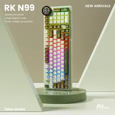 კლავიატურა Royal Kludge RK N99 RGB Mechanical Keyboard, Cream Switch, Hot Swappable, Wireless, USB, Bluetooth, 2.4GHz, Palm Green, 7 image