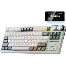 კლავიატურა Royal Kludge RK S85 RGB Mechanical Keyboard, Cloud Switch, Hot Swappable, Wireless, Type-C, Bluetooth, 2.4GHz, White Night, 3 image