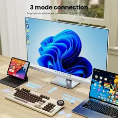 კლავიატურა Royal Kludge RK N99 RGB Mechanical Keyboard, Violet Switch, Hot Swappable, Wireless, USB, Bluetooth, 2.4GHz, Mocha Grey, 7 image