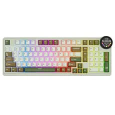 კლავიატურა Royal Kludge RK N99 RGB Mechanical Keyboard, Cream Switch, Hot Swappable, Wireless, USB, Bluetooth, 2.4GHz, Palm Green, 2 image