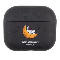 ყურსასმენის ქეისი TVC AirPods 4 TPU Case Earphone Charging Box Water Transfer Printing Protective Cover - Black Astronaut