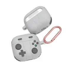 ყურსასმენის ქეისი TVC AirPods 4 Case Game Console Shape Earphones Silicone Shell with Carabiner - Rock Grey, 2 image