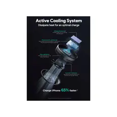 ავტომობილის უსადენო დამტენი Aukey 15W HD-MC13A MagFusion Dash Pro Qi2 Active Cooling Wireless Charging Phone Mount - Gray, 15 image