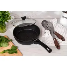 ტაფა Ardesto Deep Fry pan with lid Gemini Livorno, 24cm, aluminium, black, 5 image