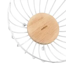 ხილის თასი Ardesto Basket Midori 25х25х13cm, metal, wood, white, 3 image