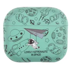 ყურსასმენის ქეისი TVC AirPods 4 TPU Case Earphone Charging Box Water Transfer Printing Protective Cover - Green Astronaut, 2 image
