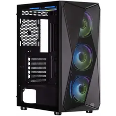 კომპიუტერის ქეისი 2E GAMING PC case Aruba G3313B, without PSU, 1xUSB3.0, 2xUSB2.0, 5x120mm ARGB, VGA 300mm, LCS ready, HUB, TG Side Panel, ATX, black, 2 image