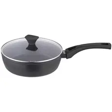 ტაფა Ardesto Deep Fry pan with lid Gemini Livorno, 24cm, aluminium, black