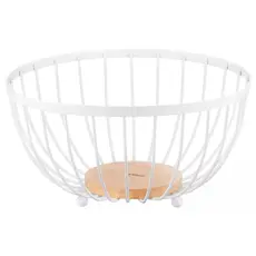 ხილის თასი Ardesto Basket Midori 25х25х13cm, metal, wood, white, 2 image