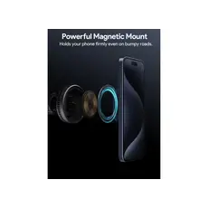 ავტომობილის უსადენო დამტენი Aukey 15W HD-MC13A MagFusion Dash Pro Qi2 Active Cooling Wireless Charging Phone Mount - Gray, 17 image