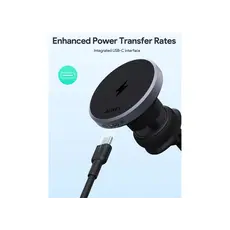 მანქანის უსადენო დამტენი Aukey 15W HD-MC13 Qi2 Wireless Charging Phone Mount - Black, 9 image