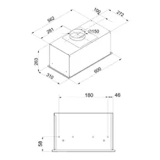 გამწოვი Hansa integrated, 60cm, 425m3h, black, 5 image