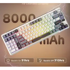 კლავიატურა Royal Kludge RK L98 RGB Mechanical Keyboard, Cream Switch, Hot Swappable, Wireless, Type-C, Bluetooth, 2.4GHz, Sandalwood Brown, 4 image
