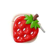 ყურსასმენის ქეისი Silicone Case For AirPods 2nd gen - Strawberry, 2 image