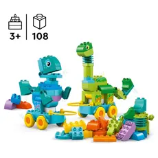 ლეგო LEGO Constructor DUPLO Town 3in1 Dinosaurs on Wheels