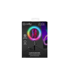 მობილურის სამაგრი Celly ClickPro Portable Tripod+Flash Light RGB Black, 5 image