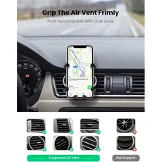 მობილურის დამჭერი UGREEN LP228 (80539), Gravity Phone Holder For Car, Black, 4 image