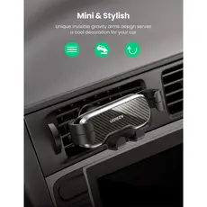 მობილურის დამჭერი UGREEN LP228 (80539), Gravity Phone Holder For Car, Black, 6 image
