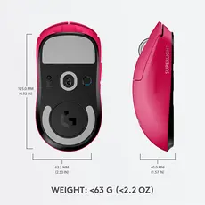 მაუსი LOGITECH PRO X SUPERLIGHT Wireless Gaming Mouse - MAGENTA - 2.4GHZ - EER2 - #933, 4 image