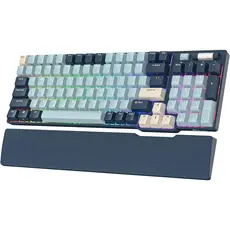 კლავიატურა Royal Kludge RK96 Mechanical Keyboard, Red switch, Hot Swappable, Wireless, USB Type-C, 2.4 GHz, Bluetooth, Forest Blue, 3 image