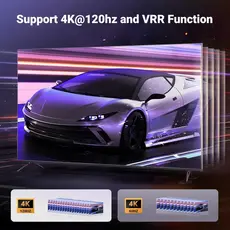 სვიჩი UGREEN CM624 (15604), 8k60hz HDMI 2.1 Switch With 1.5m Usb Power Cable, Grey, 5 image