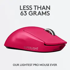 მაუსი LOGITECH PRO X SUPERLIGHT Wireless Gaming Mouse - MAGENTA - 2.4GHZ - EER2 - #933, 6 image
