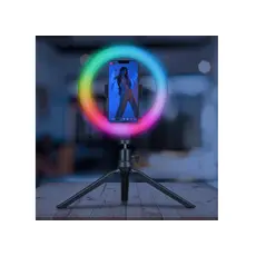 მობილურის სამაგრი Celly ClickPro Portable Tripod+Flash Light RGB Black, 7 image