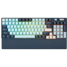 კლავიატურა Royal Kludge RK96 Mechanical Keyboard, Red switch, Hot Swappable, Wireless, USB Type-C, 2.4 GHz, Bluetooth, Forest Blue
