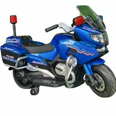 ბავშვის ელექტრო მოტოციკლი 011-BLU, კაუჩუკის საბურავებით/ტყავის სავარძლით