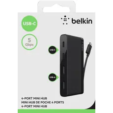 USB ჰაბი Belkin USB-C 4-PORT MINI HUB,3.0,BLK, 5 image