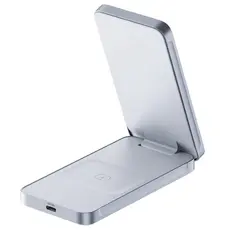 უსადენო დამტენი UGREEN W756 (55963) MagFlow, 25W, 2-in-1 Magnetic Wireless Charger, Blue, 4 image