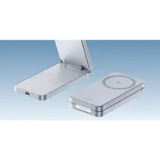 უსადენო დამტენი UGREEN W756 (55963) MagFlow, 25W, 2-in-1 Magnetic Wireless Charger, Blue, 5 image